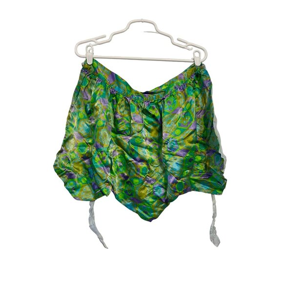 Vintage shiny green and purple 70s‎ psychedelic print apron - Picture 1 of 6